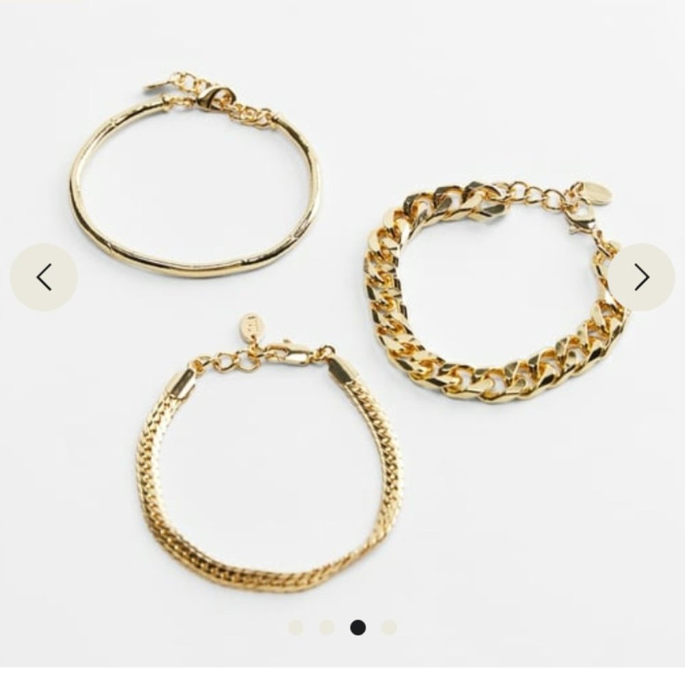 ZARA CHAIN BRACELET SET GOLD COLOR NWT